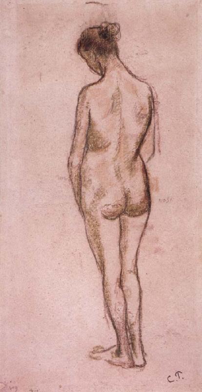 Camille Pissarro Full-length standing nude of a woman from behind Sweden oil painting art
